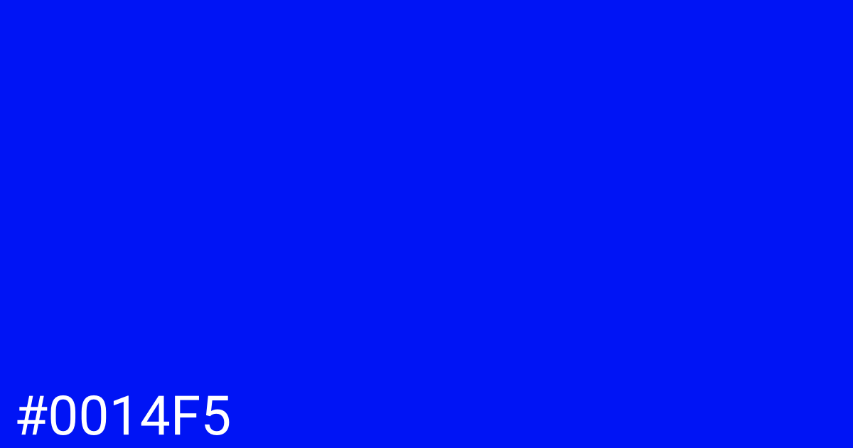 Hex color #0014f5 graphic