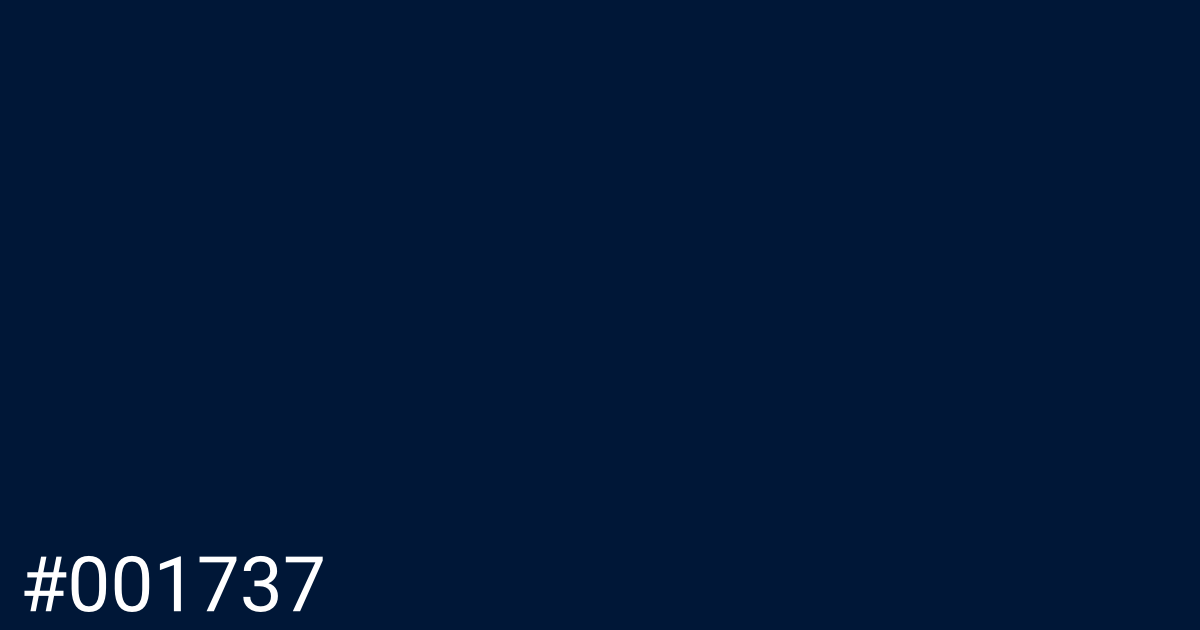 Hex color #001737 graphic