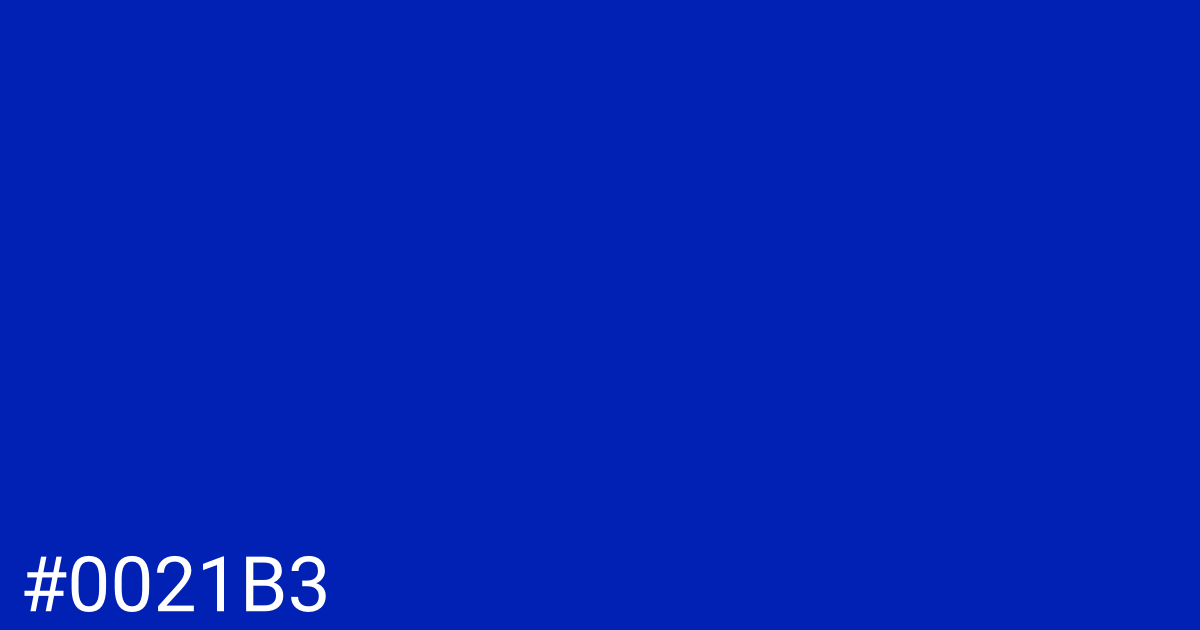 Hex color #0021b3 graphic