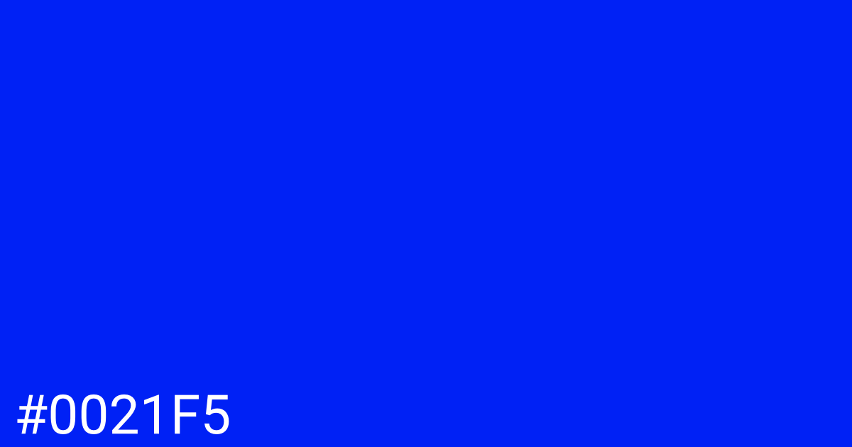 Hex color #0021f5 graphic