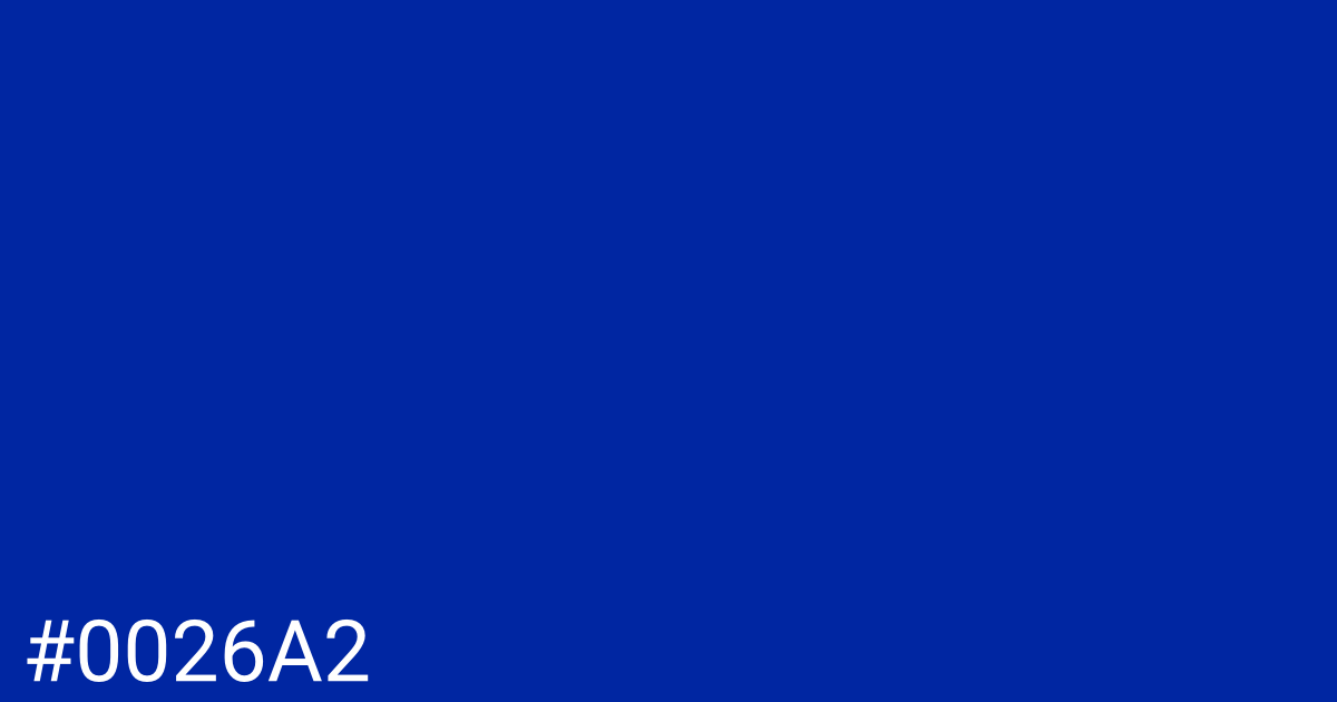 Hex color #0026a2 graphic