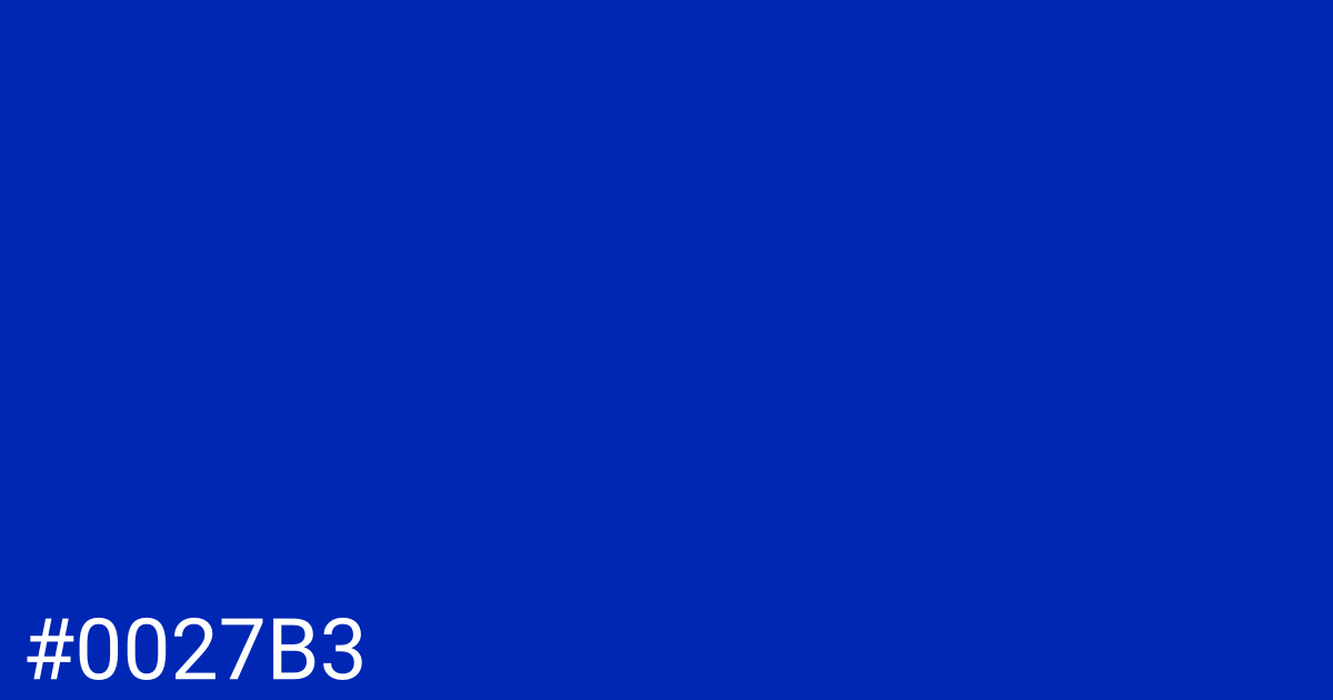 Hex color #0027b3 graphic