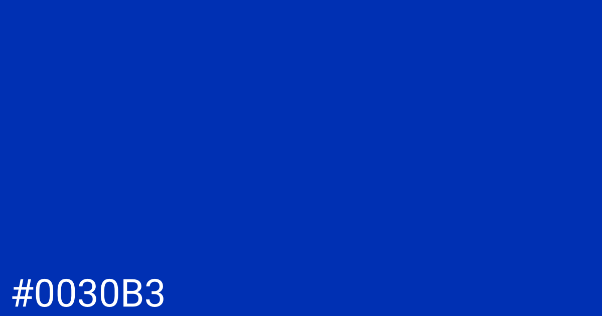 Hex color #0030b3 graphic