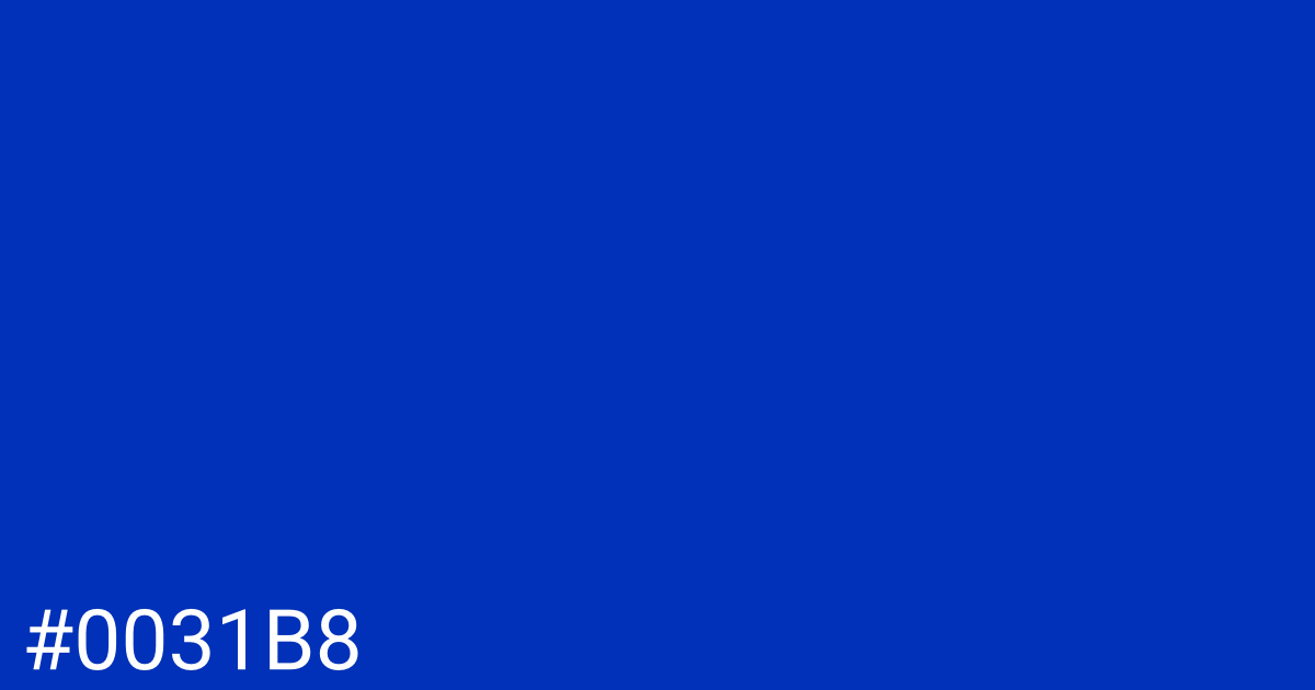 Hex color #0031b8 graphic