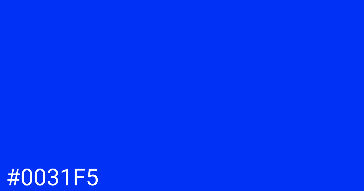 Hex color #0031f5 graphic