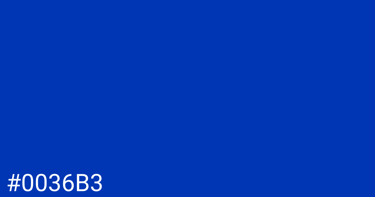 Hex color #0036b3 graphic