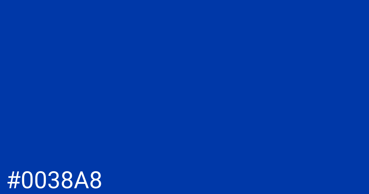 Hex color #0038a8 graphic