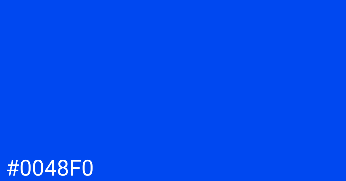 Hex color #0048f0 graphic