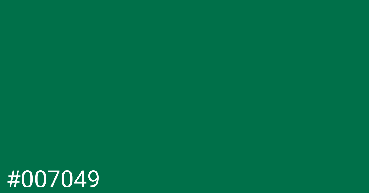 Hex color #007049 graphic