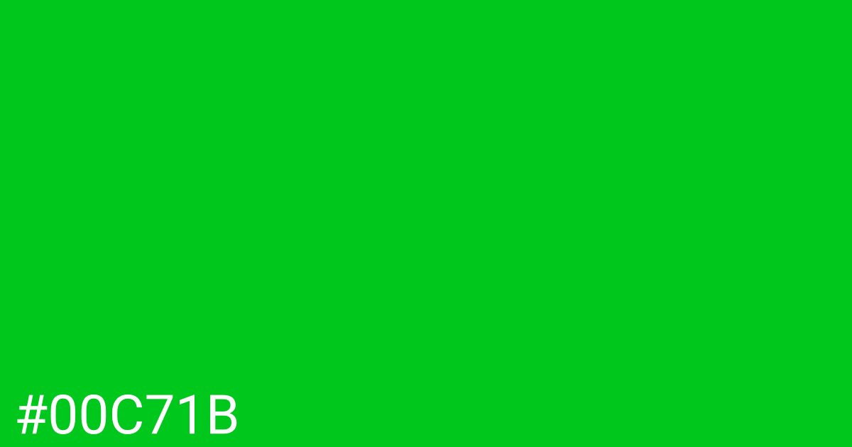 Hex color #00c71b graphic