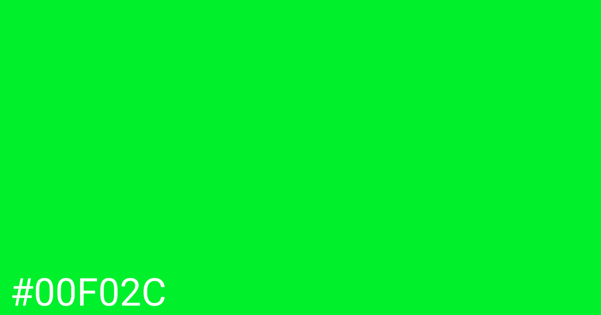 Hex color #00f02c graphic