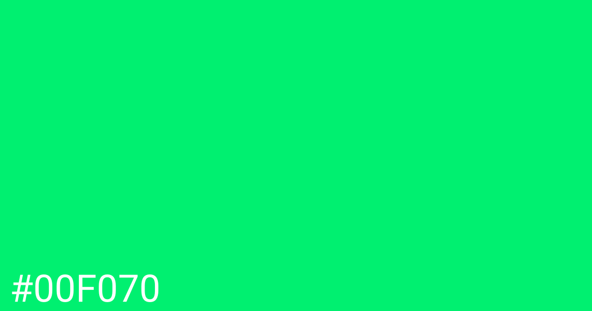 Hex color #00f070 graphic