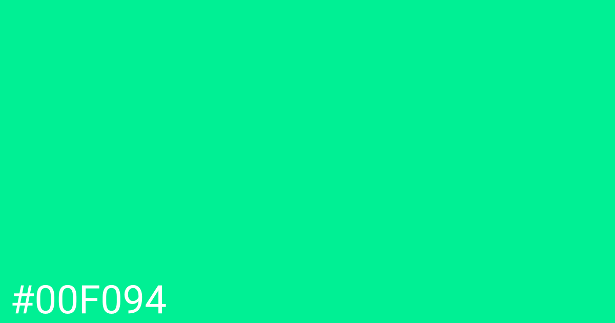 Hex color #00f094 graphic