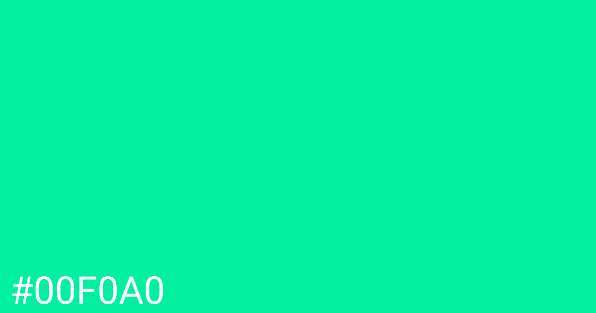 Hex color #00f0a0 graphic