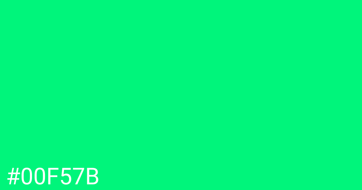 Hex color #00f57b graphic