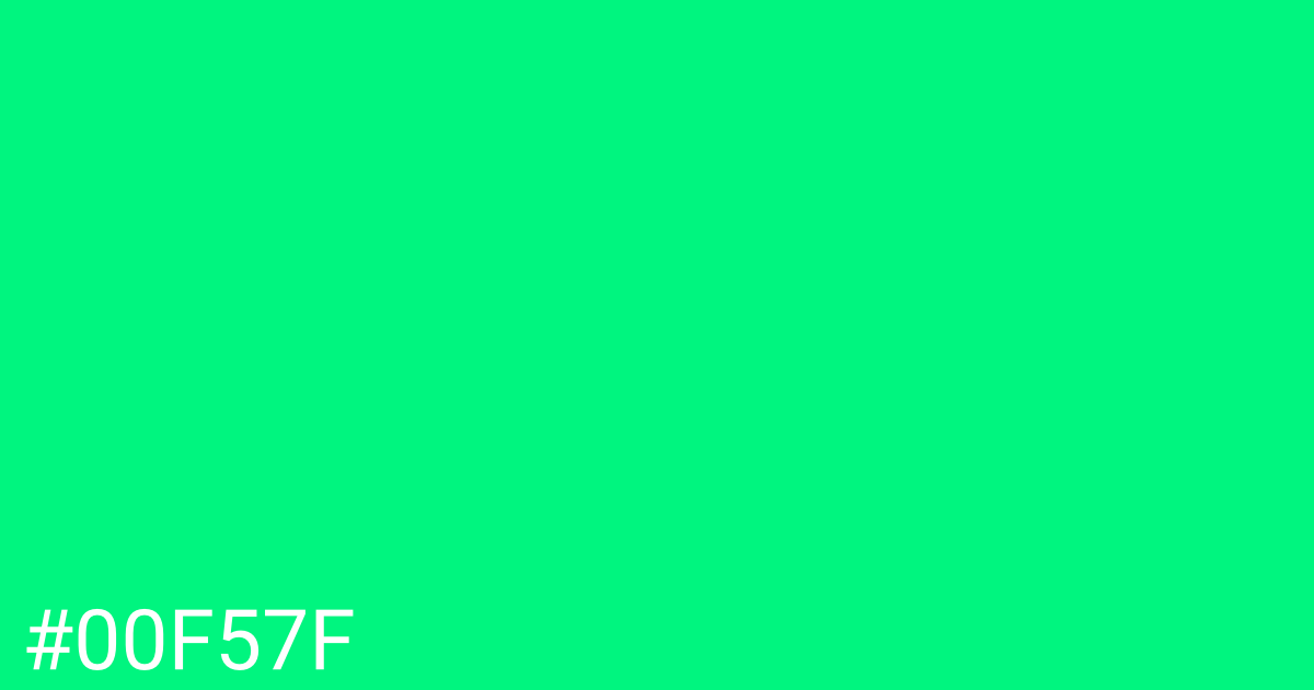 Hex color #00f57f graphic