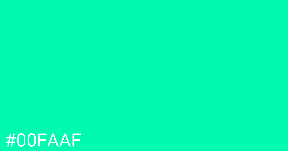 Hex color #00faaf graphic