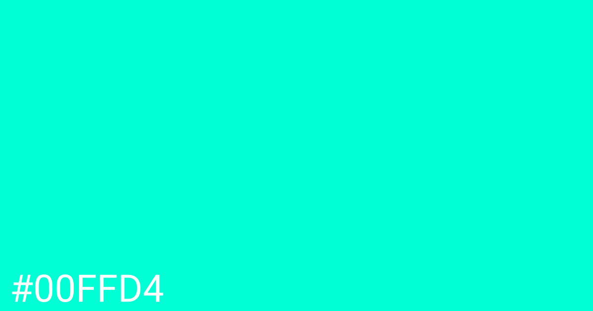 Hex color #00ffd4 graphic