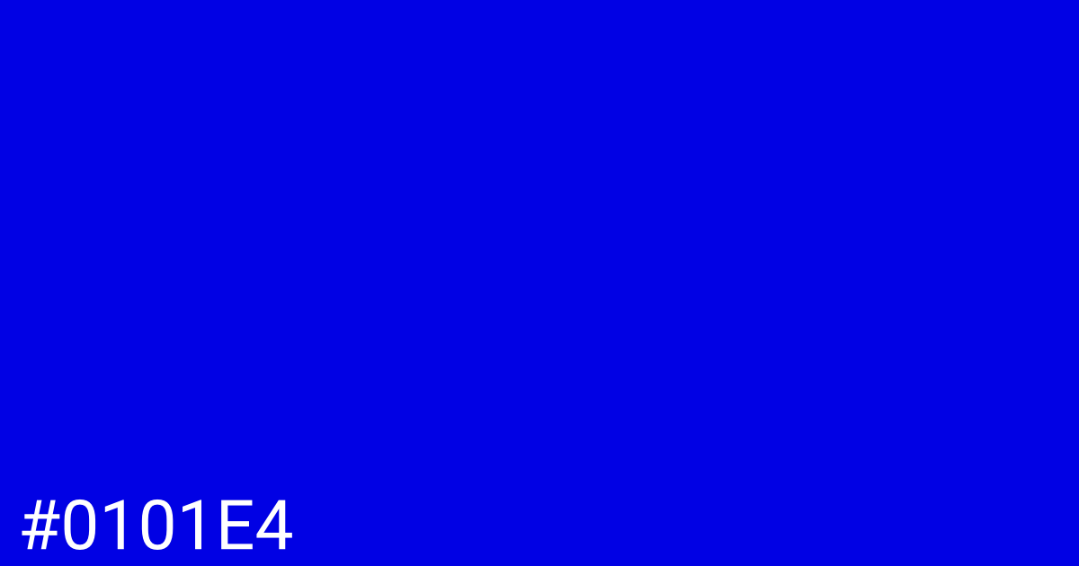 Hex color #0101e4 graphic