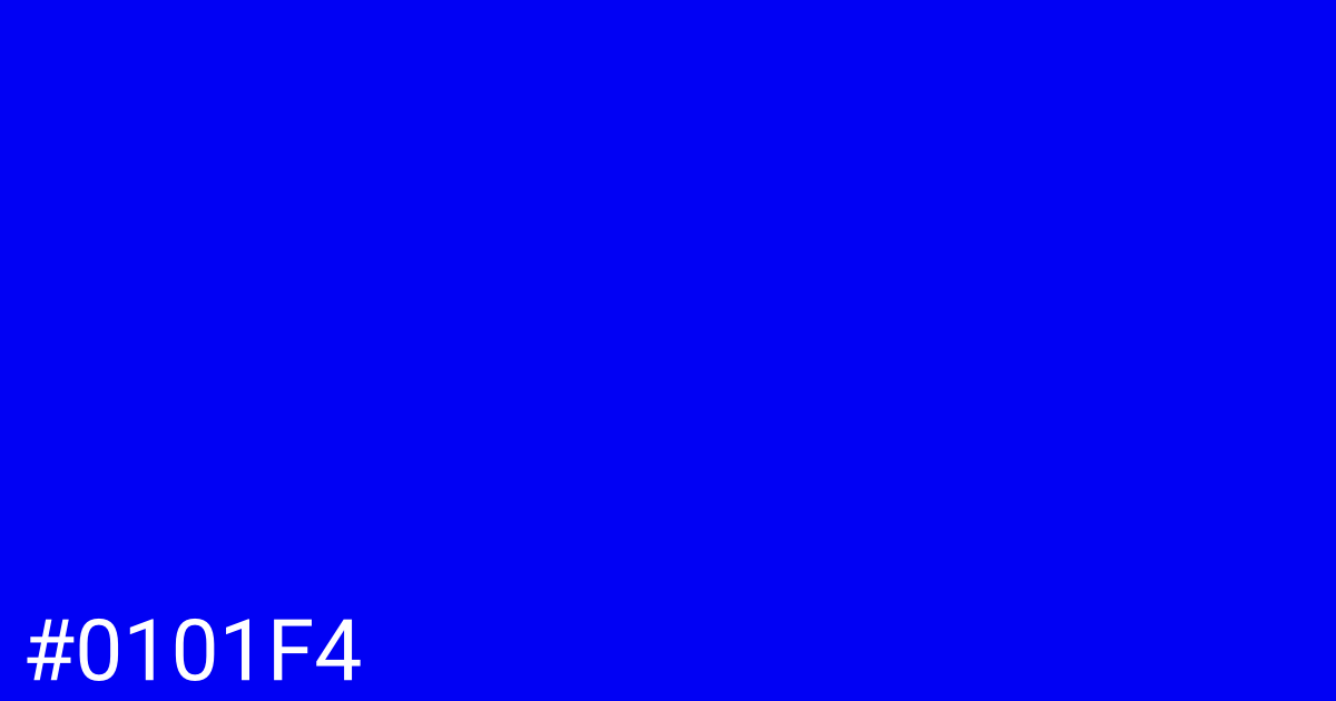 Hex color #0101f4 graphic