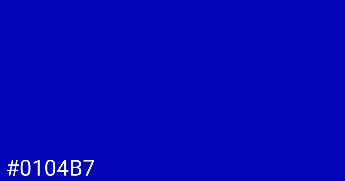 Hex color #0104b7 graphic