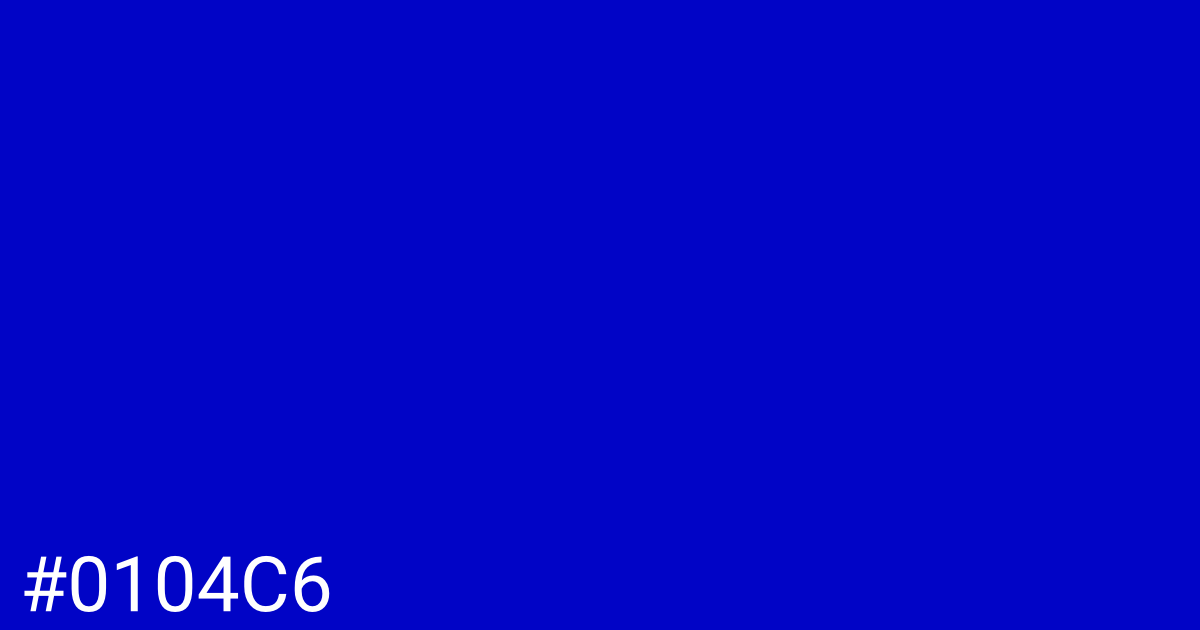 Hex color #0104c6 graphic