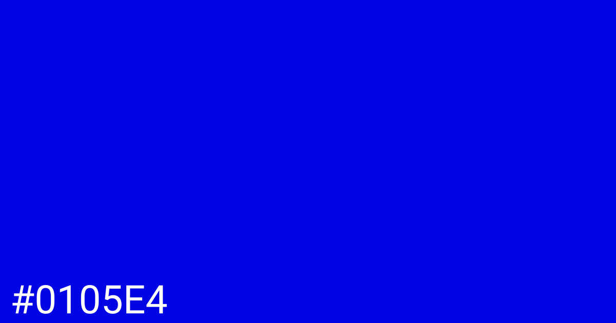 Hex color #0105e4 graphic