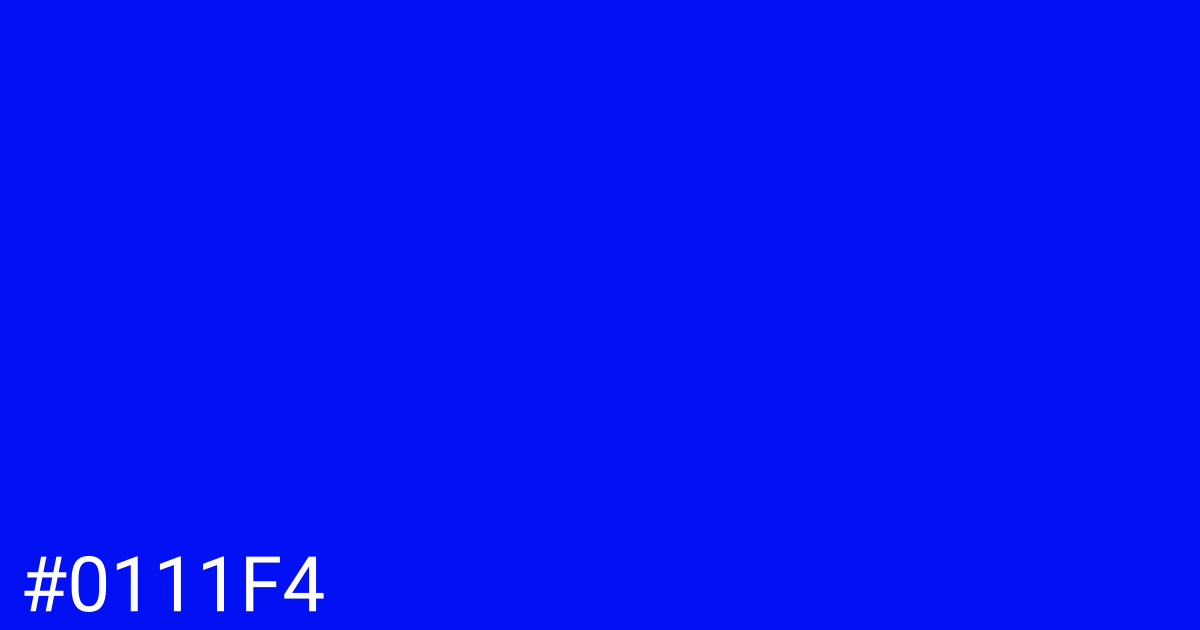 Hex color #0111f4 graphic