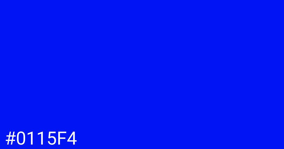 Hex color #0115f4 graphic