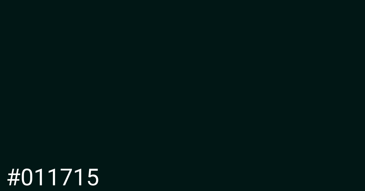 Hex color #011715 graphic
