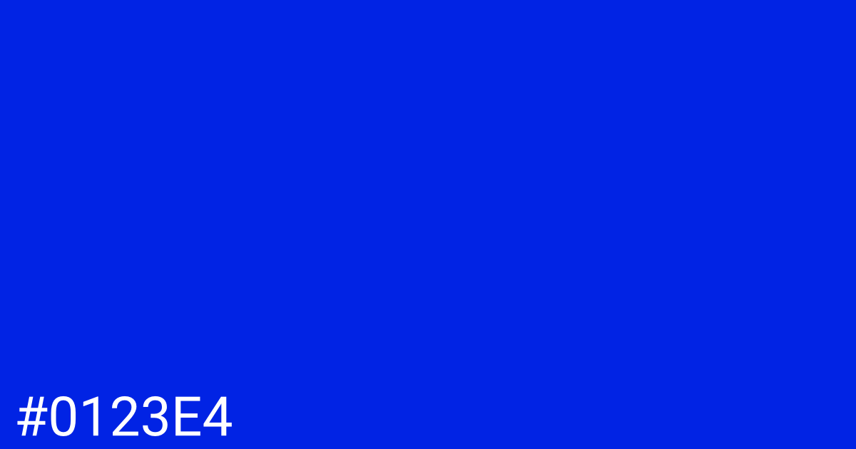 Hex color #0123e4 graphic