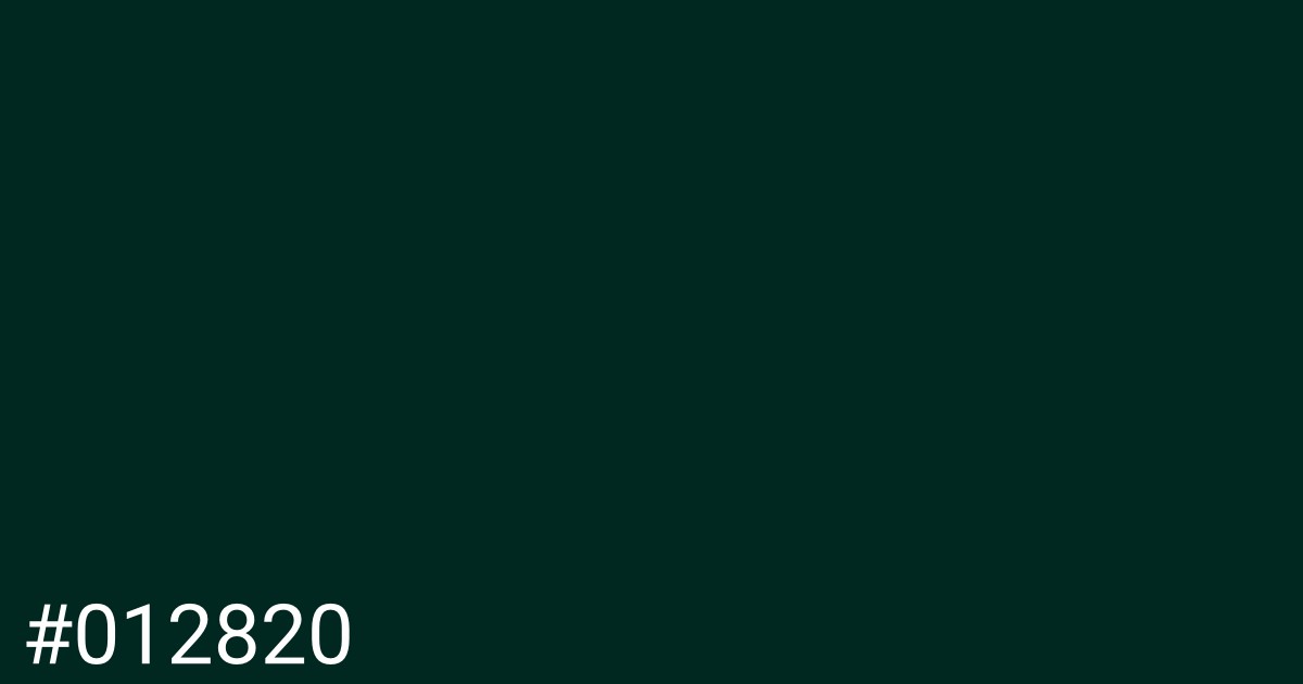 Hex color #012820 graphic