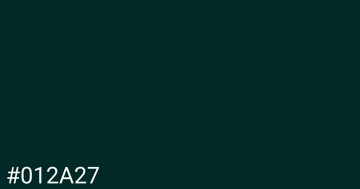 Hex color #012a27 graphic