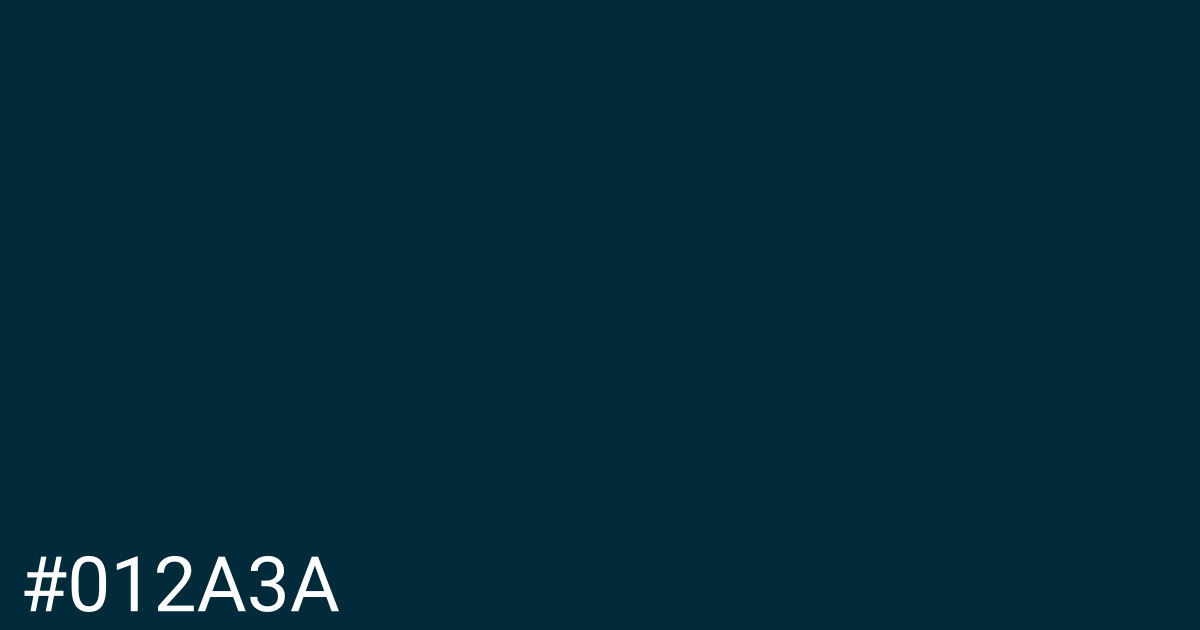 Hex color #012a3a graphic