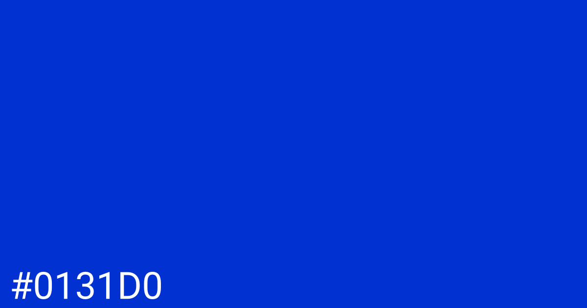 Hex color #0131d0 graphic