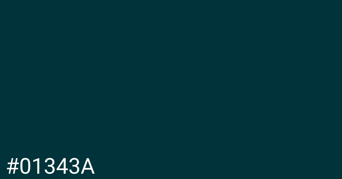 Hex color #01343a graphic