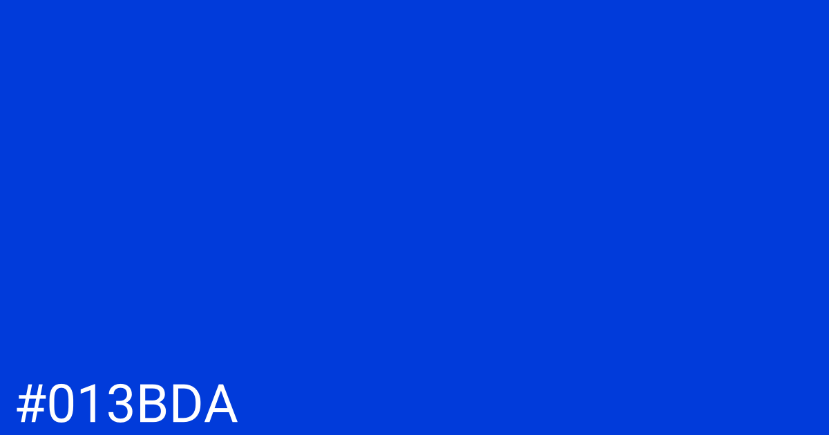 Hex color #013bda graphic