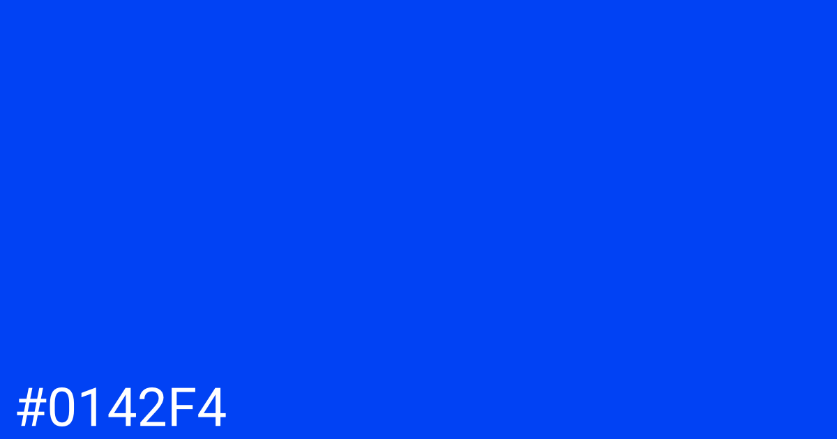 Hex color #0142f4 graphic