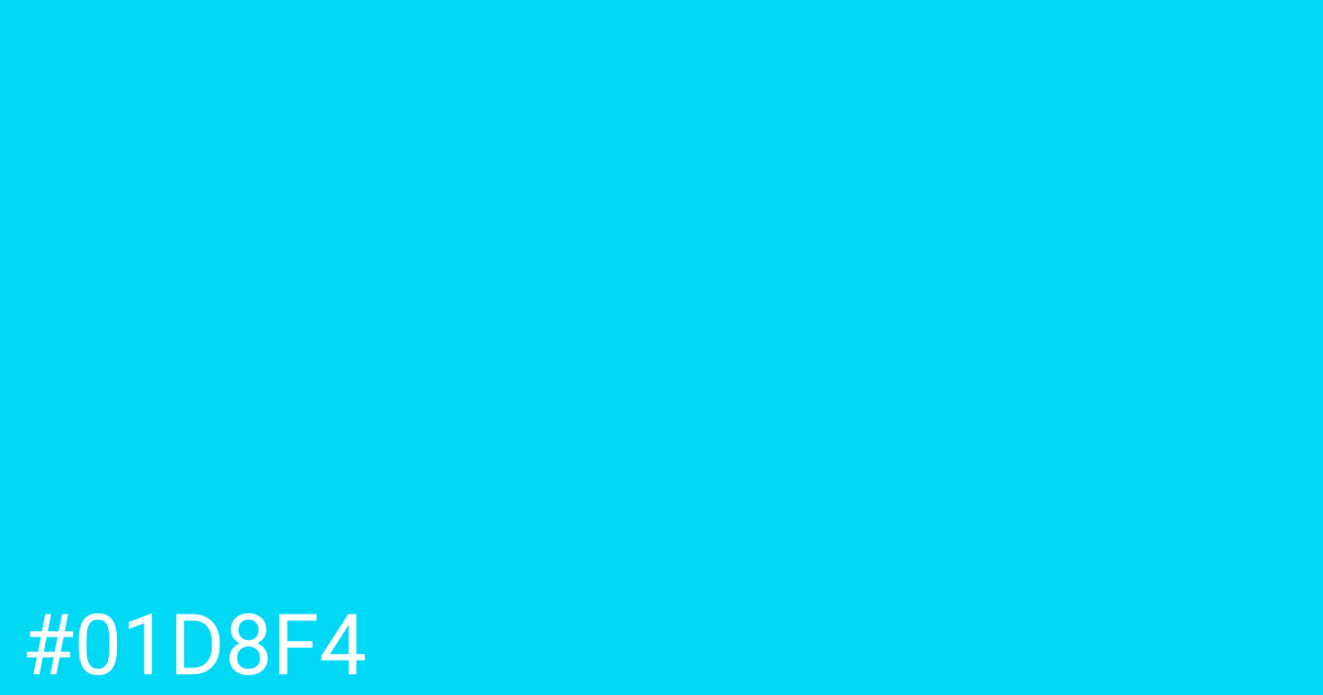 Hex color #01d8f4 graphic