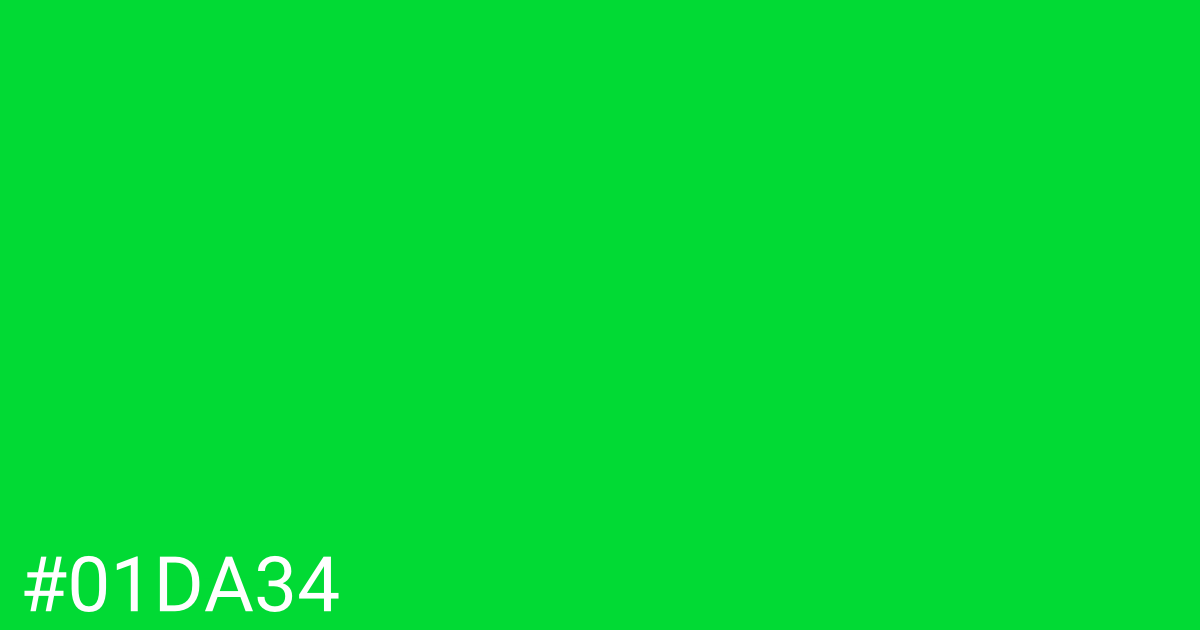 Hex color #01da34 graphic