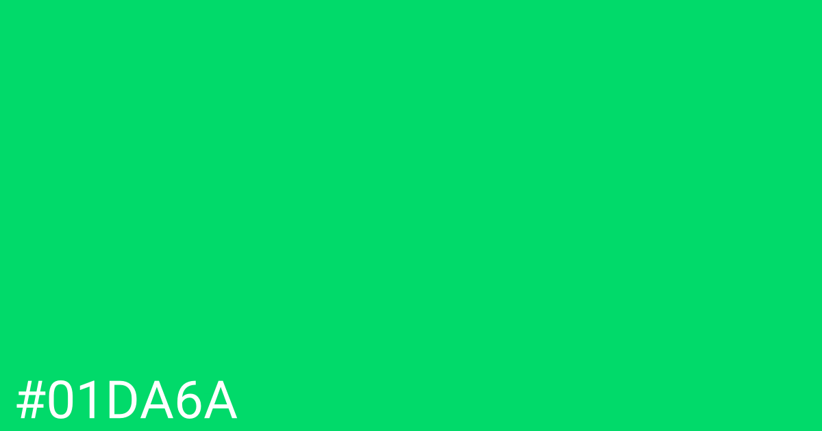 Hex color #01da6a graphic