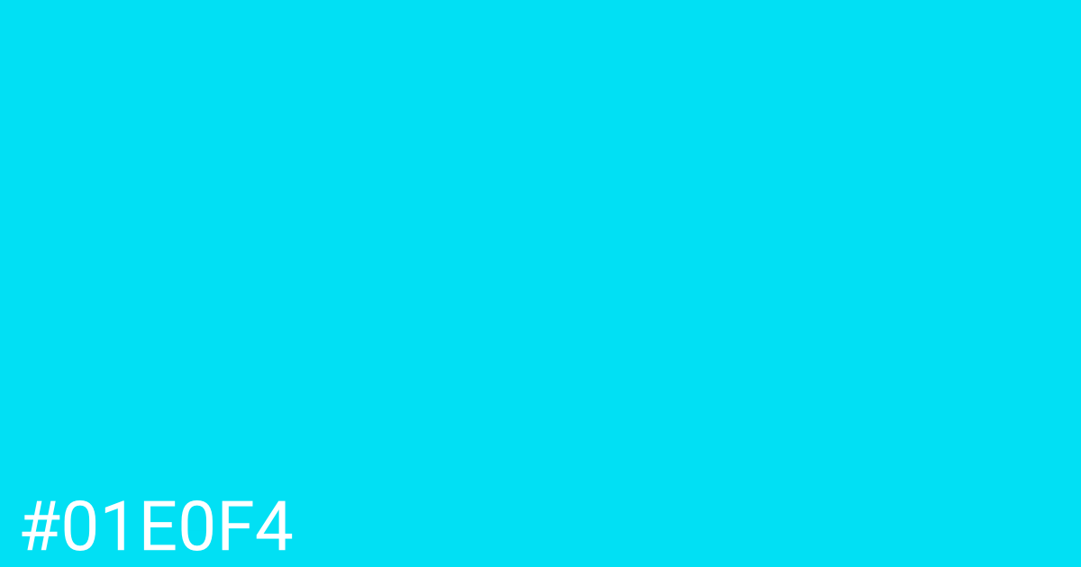 Hex color #01e0f4 graphic