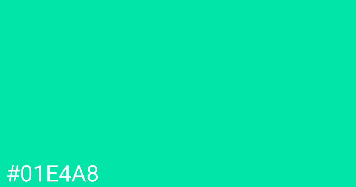 Hex color #01e4a8 graphic