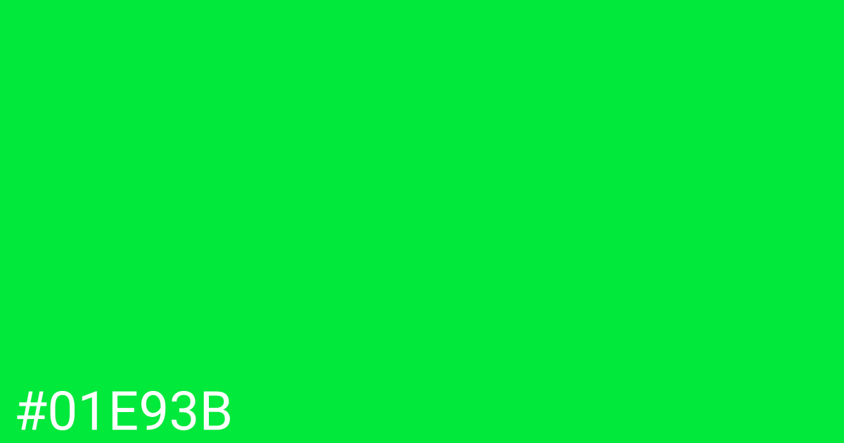 Hex color #01e93b graphic