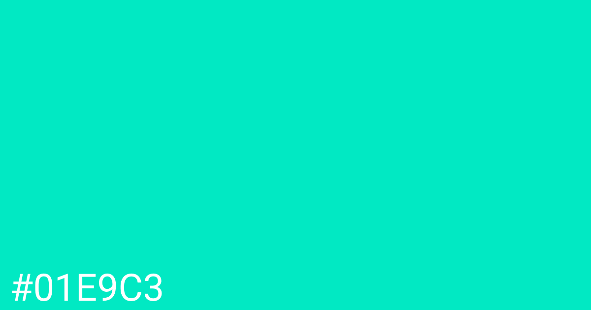 Hex color #01e9c3 graphic