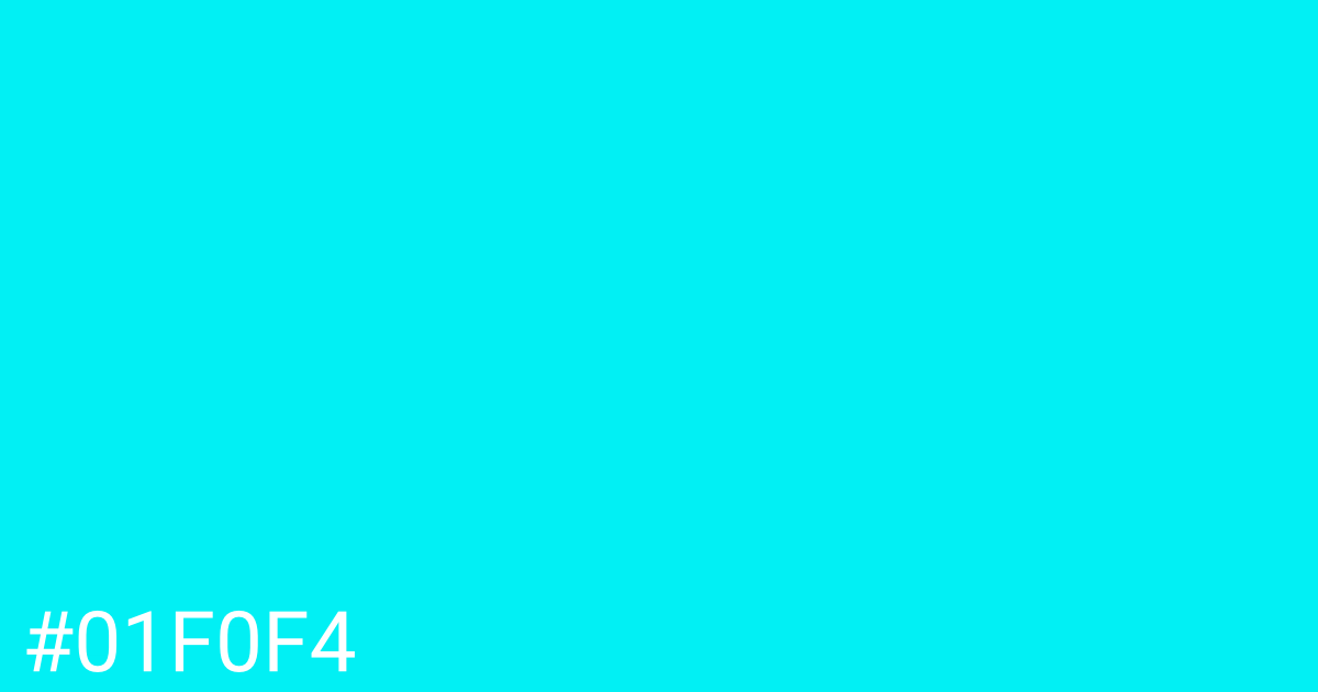 Hex color #01f0f4 graphic