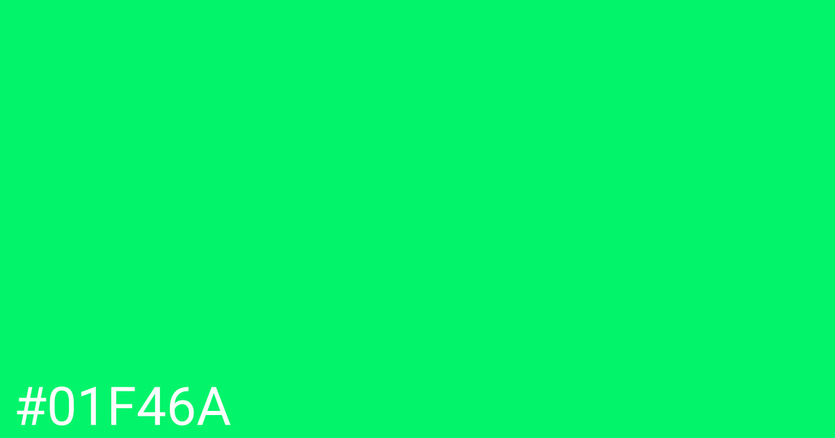 Hex color #01f46a graphic