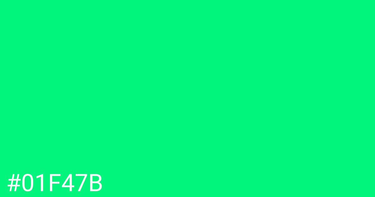 Hex color #01f47b graphic