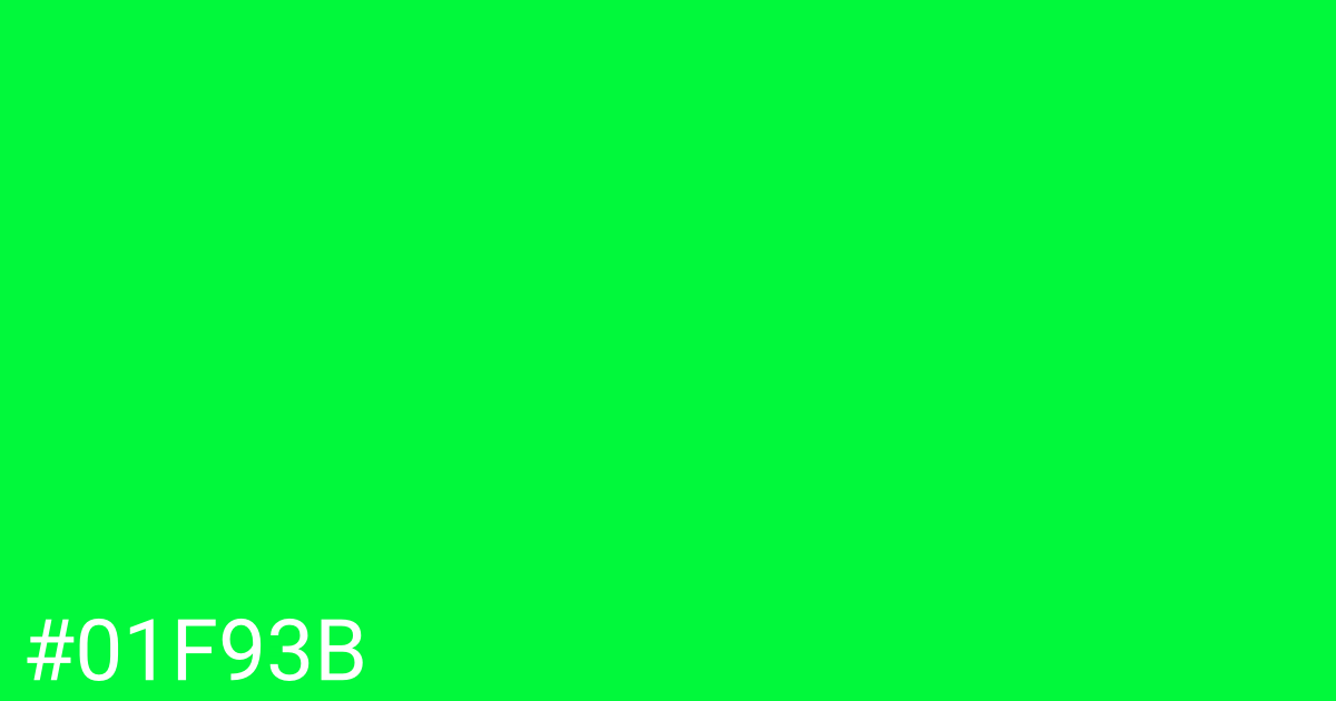 Hex color #01f93b graphic