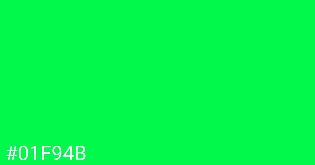 Hex color #01f94b graphic